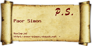 Paor Simon névjegykártya